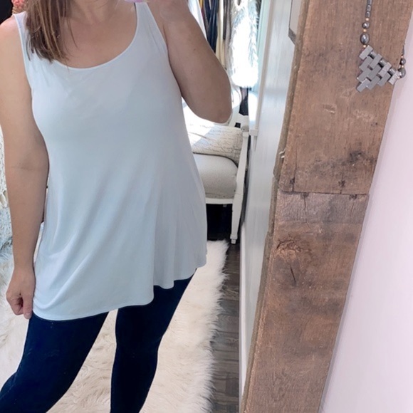 Eileen fisher light baby blue sleeveless top silk size medium - Picture 1 of 5